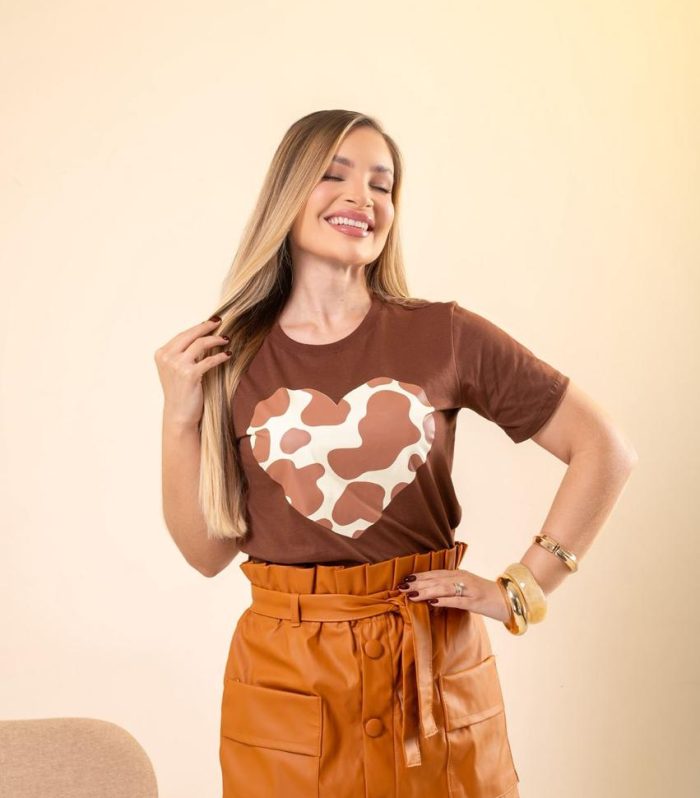 T.shirt Coração Onça