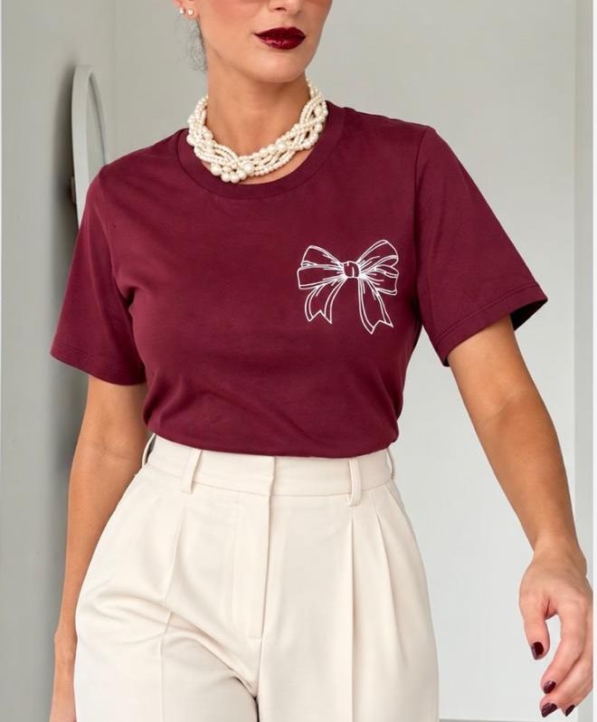 T.shirt Lacinho/Bolso